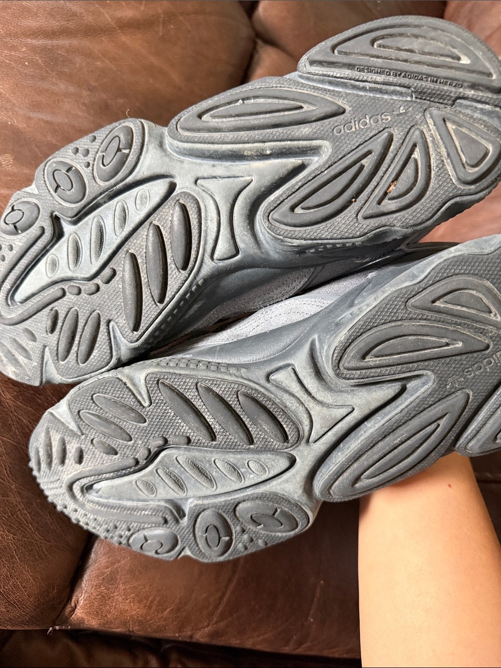 adidas Men's ozweego Athletic Sneakers in Gray and Dark Gray - Picture 10 of 11